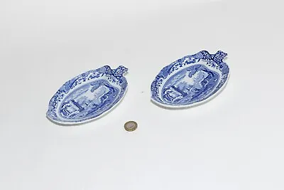 Buy Spode Blue Italian Leaf Dish / Plate X2 • 34.99£