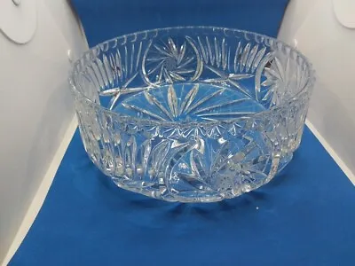 Buy Vintage 1970s Large Heavy Lead Crystal Cut Glass Fruit Trifle Bowl 9.5  3kg. A/P • 23.99£
