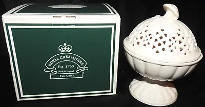 Buy Vintage Royal Creamware Lidded Lattice Pot Pourrie POT, Bowl • 12.99£