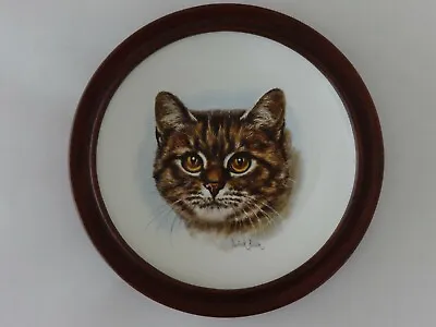 Buy Vintage Poole Pottery Tabby Cat Plaque Signed Derick Bown • 19.95£
