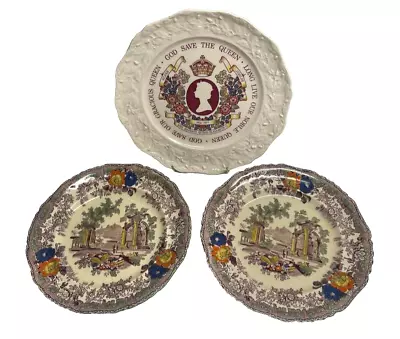Buy Victorian Mason S Landscape With Ruins Plate With Another Mason S Plate (D32) • 5.99£