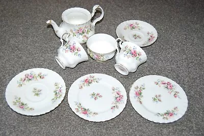 Buy Royal Albert Moss Rose Small Teapot NO LID + Sugar Bowl+Cups & Saucers • 9.95£
