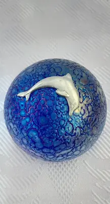 Buy Heron Glass Blue Paperweight Dolphin - 6 Cm, Gift Box - Hand Made In Cumbria, UK • 22£