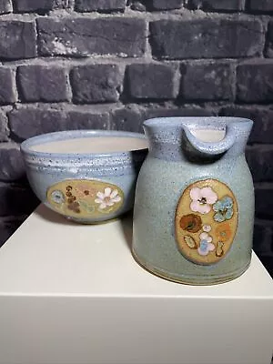Buy Pottery Fiona Kelly ? Creamer / Milk Jug And Bowl Handmade Studio Pottery • 28£