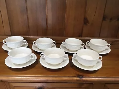 Buy Royal Worcester Crown Ware 7 Soup Coups 7 Saucers • 25£