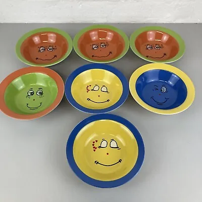 Buy Trade Winds Expression Funny Face Cereal Soup Lipped Bowls X7 1990s Ceramics • 18.99£