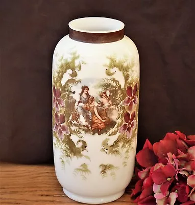Buy Vintage French Opaline Glass Vase Neo Classical • 29.99£