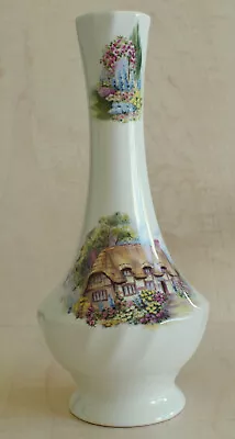 Buy Melba Ware Vase 8” Tall Off-white Thatched Cottage Country Flower Garden  • 4.75£