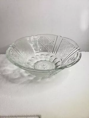 Buy Vintage FNG Indonesia Bowl Pressed Glass Daisy Cane Button Pattern • 11.86£