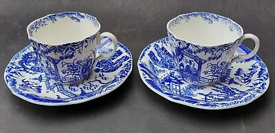 Buy Two Vintage Bone China Royal Crown Derby Mikado Coffee Cups And Saucers • 14£