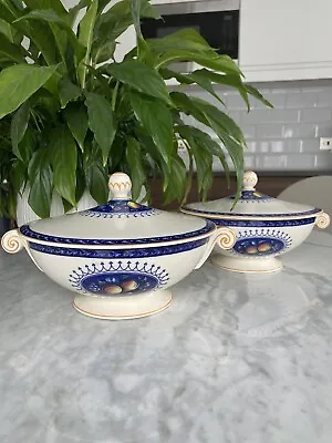 Buy A Pair Of Regency Style, Royal Worcester Crown Ware, Lidded Serving Dishes • 44.95£