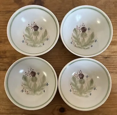 Buy 4 Vintage Buchan Scottish Stoneware Thistleware Thistle 6” Cereal Or Soup Bowls • 61.63£