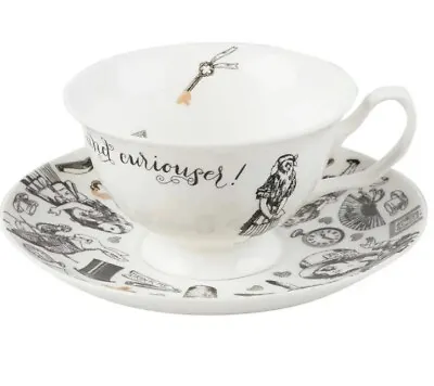 Buy Alice In Wonderland Teacup V&A Fine China Gift Boxed Curioser Cup And Saucer Set • 16£