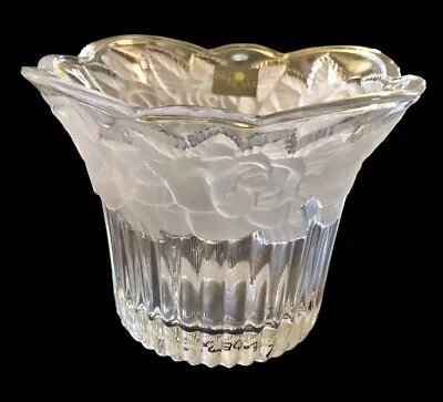Buy Studio Nova Crystal Vase Votive Holder Frosted Roses  Lalique Style  • 16.02£