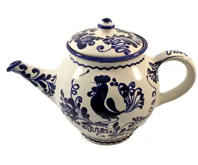 Buy Rooster Teapot Kinga Szabo Colbalt Blue & Soft White Signed Hand Painted RARE • 57.54£