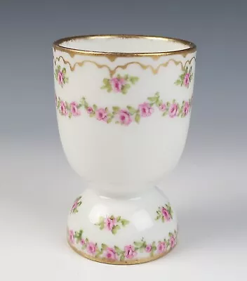Buy Rare Haviland Limoges Pink Drop Rose Swags Double Gold Large Egg Cup 1114 #C • 160.34£