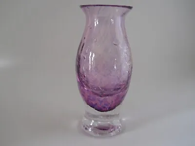 Buy Crackle Glass Amethyst W Clear Base 4.5  H Vase • 14.41£