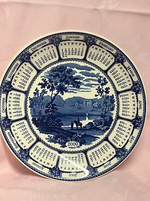Buy Wedgwood Blue And White Calendar Plate England Blue Landscape The Millennium✅54 • 16.99£