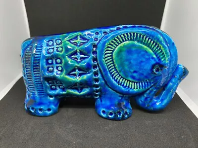Buy BITOSSI FLAVIA Rimini Blue Elephant Ceramic Ornament Pottery Italy Aldo Londi • 159.72£