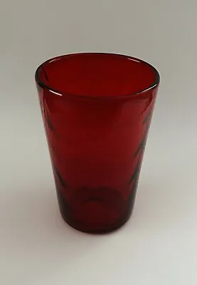Buy Whitefriars Glass Vase Ruby Red Wavy Ripple • 18£