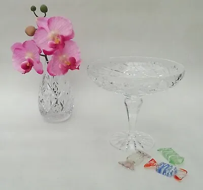 Buy Royal Doulton Cut Glass Crystal Tazza Comport Pedestal Dish & Flower Bud Vase • 24.99£