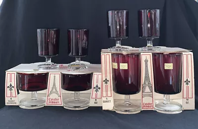Buy 8 VTG Cristal D'Arques MCM Cavalier Red, 2 Goblets, 4 Cordials, 2 Champagne NIB • 12.32£