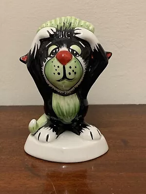 Buy Signed Lorna Bailey Studio Pottery Cat Figure -ltd Ed Of 2-black Green Red Nose • 125£