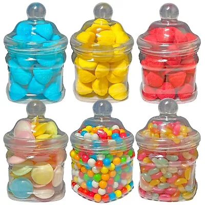 Buy Plastic Sweet Jars  Victorian Style Lids 750ml Storage Jars Wedding Party Craft • 18.75£
