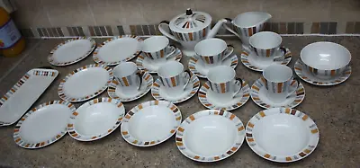 Buy Vintage Burleigh Ware Costa Brava Tea / Coffee Set With Dishes 27 Pieces • 39.99£