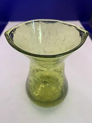 Buy Vintage Green Crackle Vase/carafe Pitcher Double Sided Pour Spout Handle Less • 14.52£