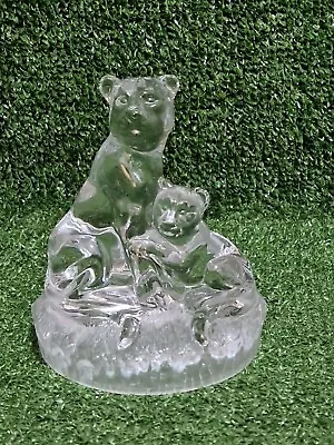 Buy Lead Crystal Glass Lioness & Cub, Cristal D'Arques France, Sculpture Ornament  • 12.99£