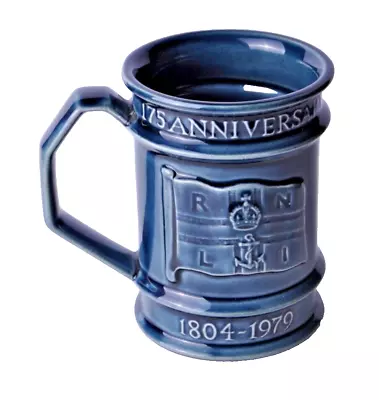 Buy Cromer Lifeboat Mug 175 Anniversary 1804-1979 Holkham Pottery Dark Blue  • 7£