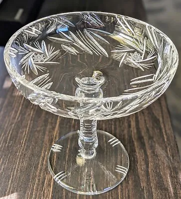Buy Vintage Cut Crystal Glass Pedestal Footed Compote Candy Dish Brilliant Piece • 16.78£