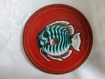 Buy RARE Hornsea Pottery Red Decorative Trivet Teapot Stand  Fish Pattern 16.5cm Dia • 19.99£