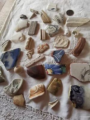 Buy Beach Pottery Shards Finds Scottish West Coast Small Pk 5 • 18£