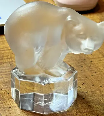 Buy Nachtmann Crystal Creations Glass Frosted Black Bear On Clear Base Figurine • 20.84£