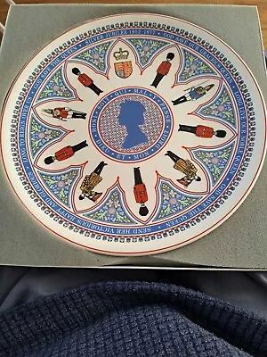 Buy Wedgewood Queens Ware Red White  And Blue Commemorative Silver Jubilee Plate  • 11.99£