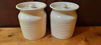 Buy T G Green White / Ivory Canister Jars & Lids Very Rare 1930's-1950's Green Stamp • 90£