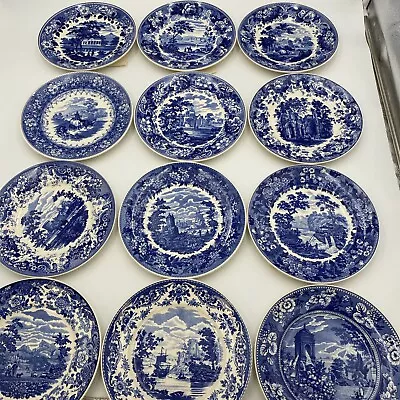 Buy 12 Wedgewood Queensware Blue & White Collectors Plates With Certificates     L13 • 100£