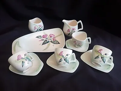 Buy Vintage Carlton Ware Morning Glory  Tea Set 4 Cups & Saucers, Bowl, Jug, Plate • 45£