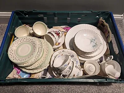 Buy 60 Piece Mixed Cups, Saucers & Side Plates Royal Stafford, Royal Sutherland Etc. • 70£