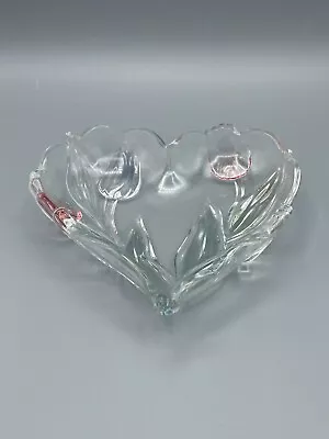 Buy (997) Vintage Mikasa Crystal Multi-Colored Tulips Heart Shaped Trinket Bowl • 11.37£