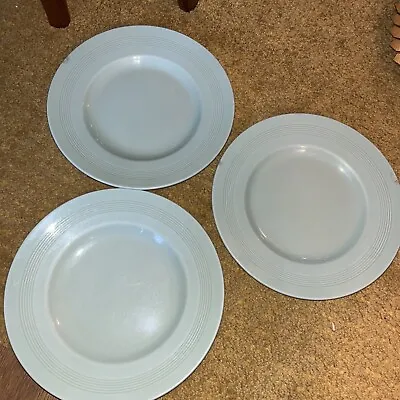 Buy 3 Woods Ware Green  Beryl 10 Inch Dinner Plates Chips • 7£