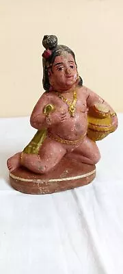 Buy Antique VTG Lord Ghee Krishna Old Pottery Terracotta Mud Figure Idol Statue F71 • 76.96£