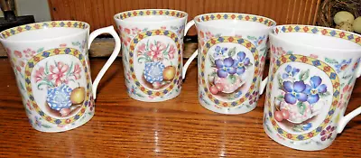 Buy Set Of 4 Queen's China Mugs / Tea Cups CAMEO Made In England • 57.49£