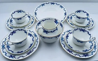 Buy Aynsley Blue Ribbon Bow Full Tea Set Antique English China See Photos • 0.99£