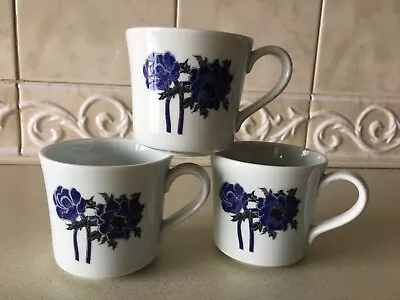 Buy Royal Doulton Lambethware Blue Floral Coffee Mugs L.S. 1044 Set Of 3 • 14.99£