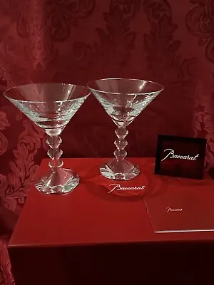 Buy NIB FLAWLESS Exquisite BACCARAT France Two VEGA Crystal MARTINI COCKTAIL Glasses • 544.66£