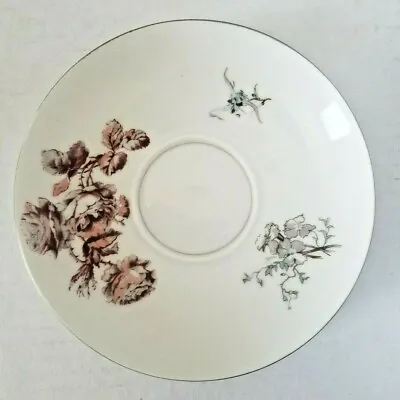 Buy Vintage Haviland Limoges China Saucer White/Gray Watercolor Purple Flowers • 6.75£