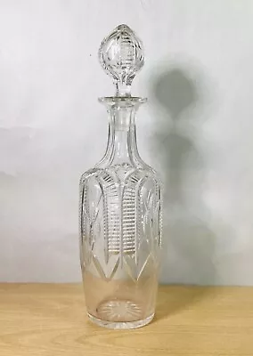 Buy Antique Victorian 19th Century Crystal Cut Glass / Crystal Long Neck Decanter • 29£